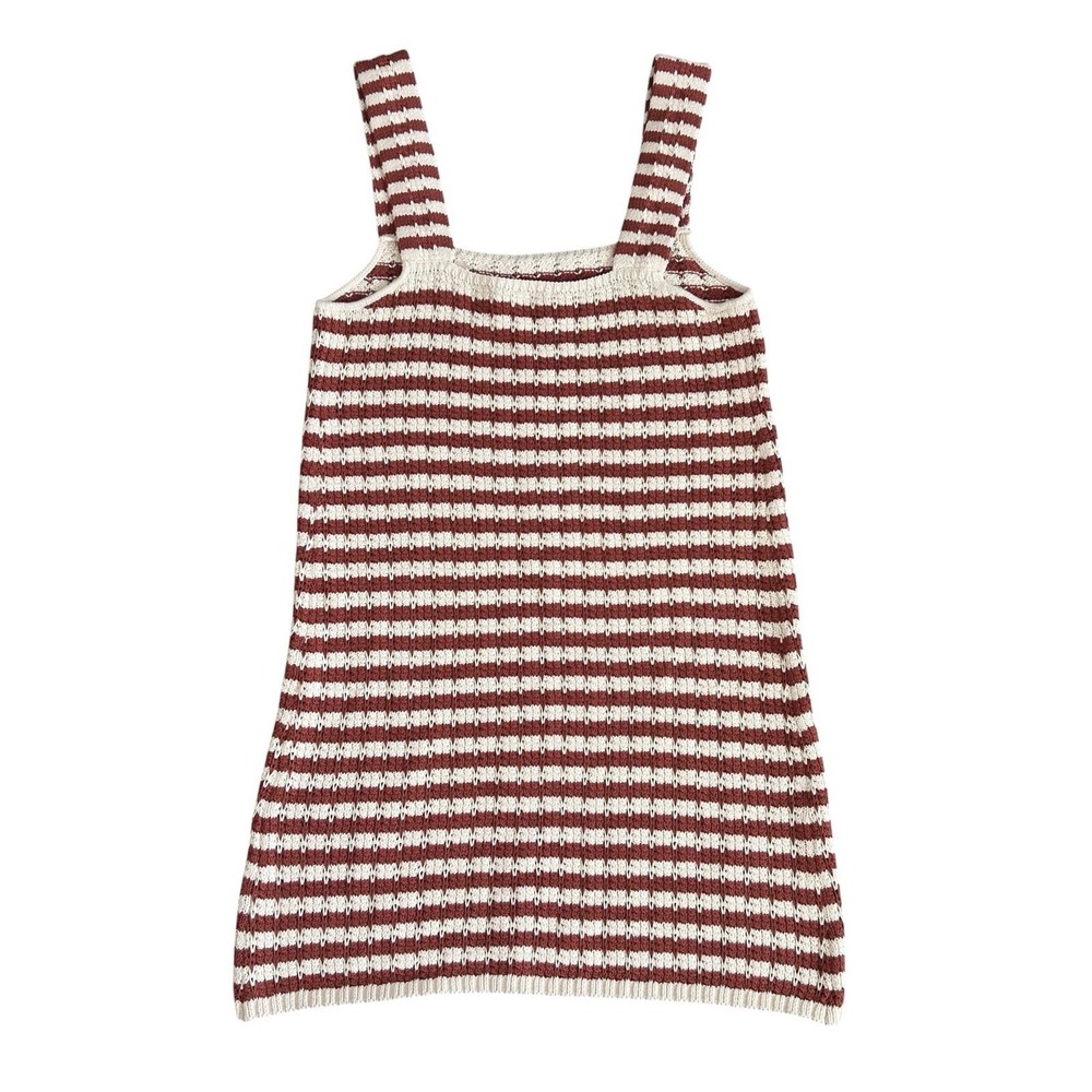 Faherty Seacoast Crochet Sleeveless Dress Sorrento Sand Women's Medium Boho-Chic - Picture 4 of 13